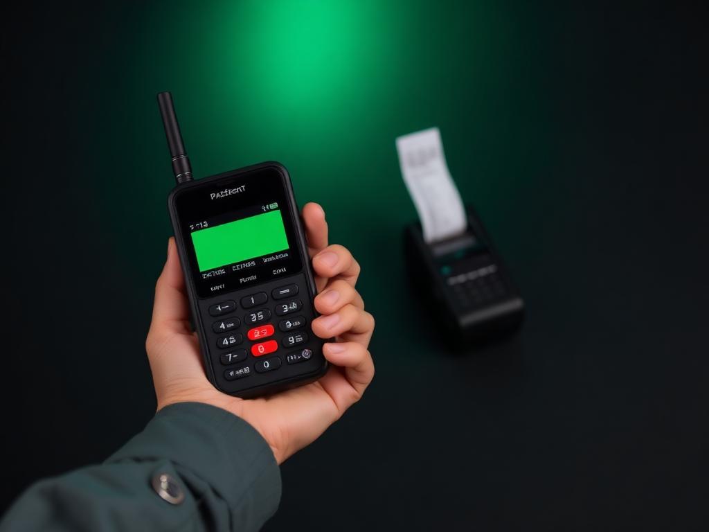 Handheld wireless payment terminal with receipt printer